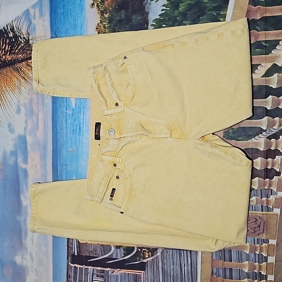 Polo Ralph Lauren Callen High Rise Slim Banana Yellow Jeans Size 27 - Picture 2 of 11